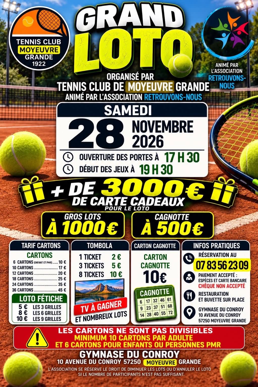 Affiche du loto Loto Tennis Club de Moyeuvre Grande à Moyeuvre-Grande