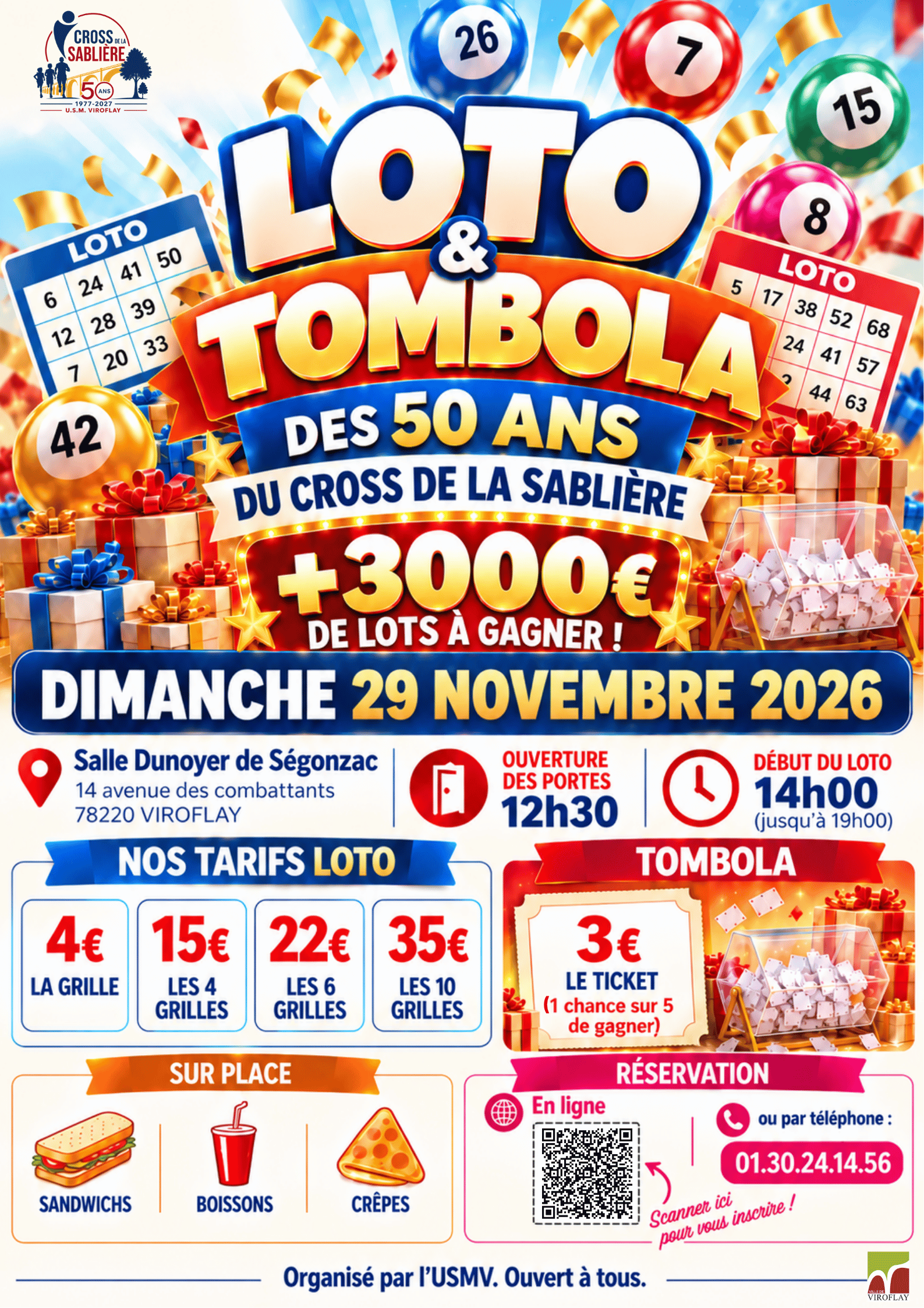 Affiche du loto Loto & Tombola USMV Cross de la Sablière