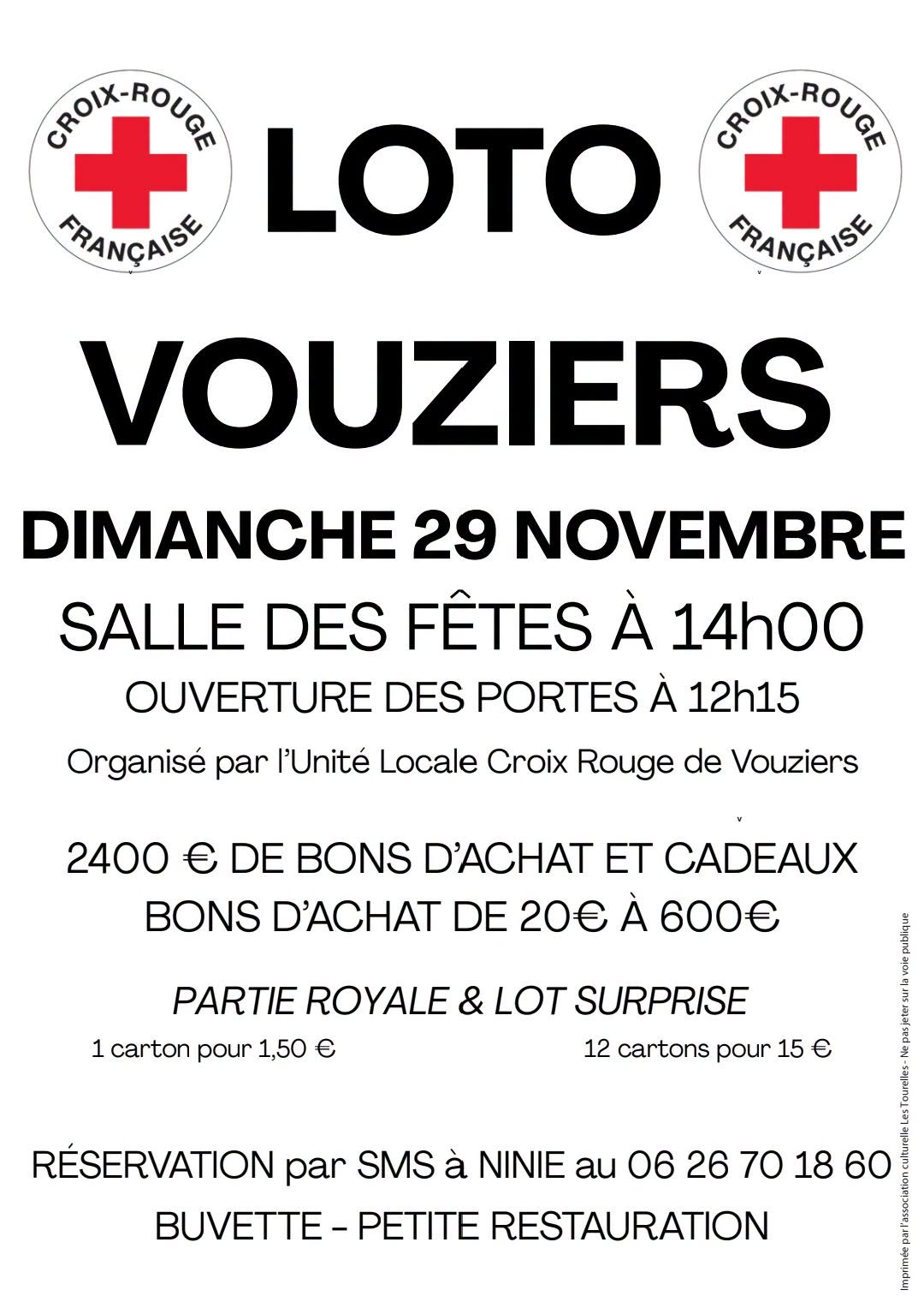 Affiche du loto Loto Unité Locale Croix Rouge de Vouziers à Vouziers