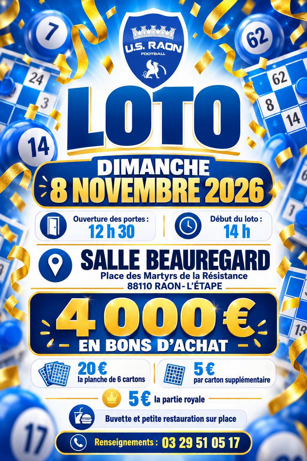 Affiche du loto Loto U.S. RAON FOOTBALL à Raon-l'Étape