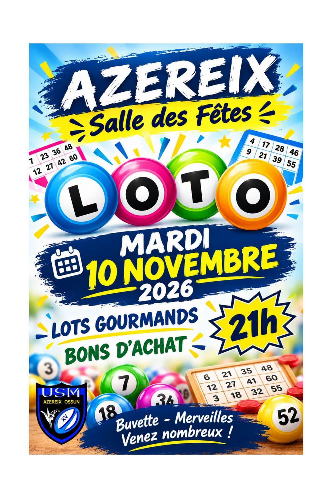 Affiche du loto Loto USM AZEREIX OSSUN à Azereix