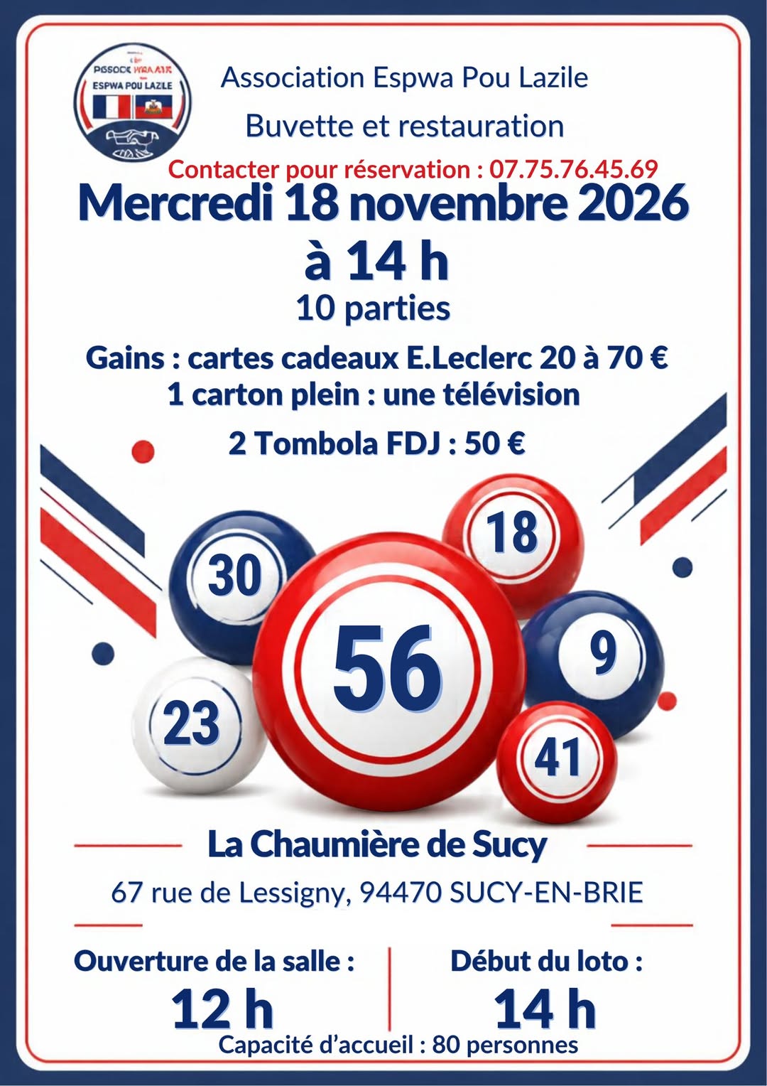 Affiche du loto Loto à Sucy-en-Brie le mercredi 18 novembre