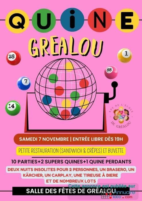 Affiche du loto QUINE GREALOU
