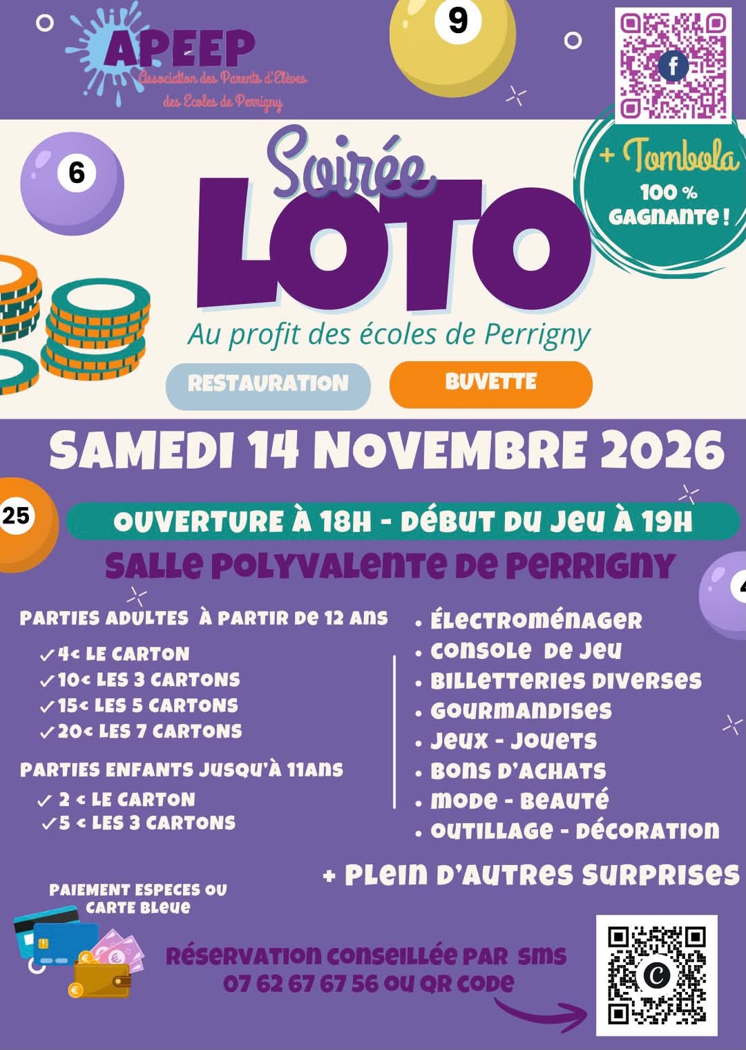 Affiche du loto Loto APEEP Association des Parents d'Élèves des Ecoles de Perrigny à Perrigny-lès-Dijon