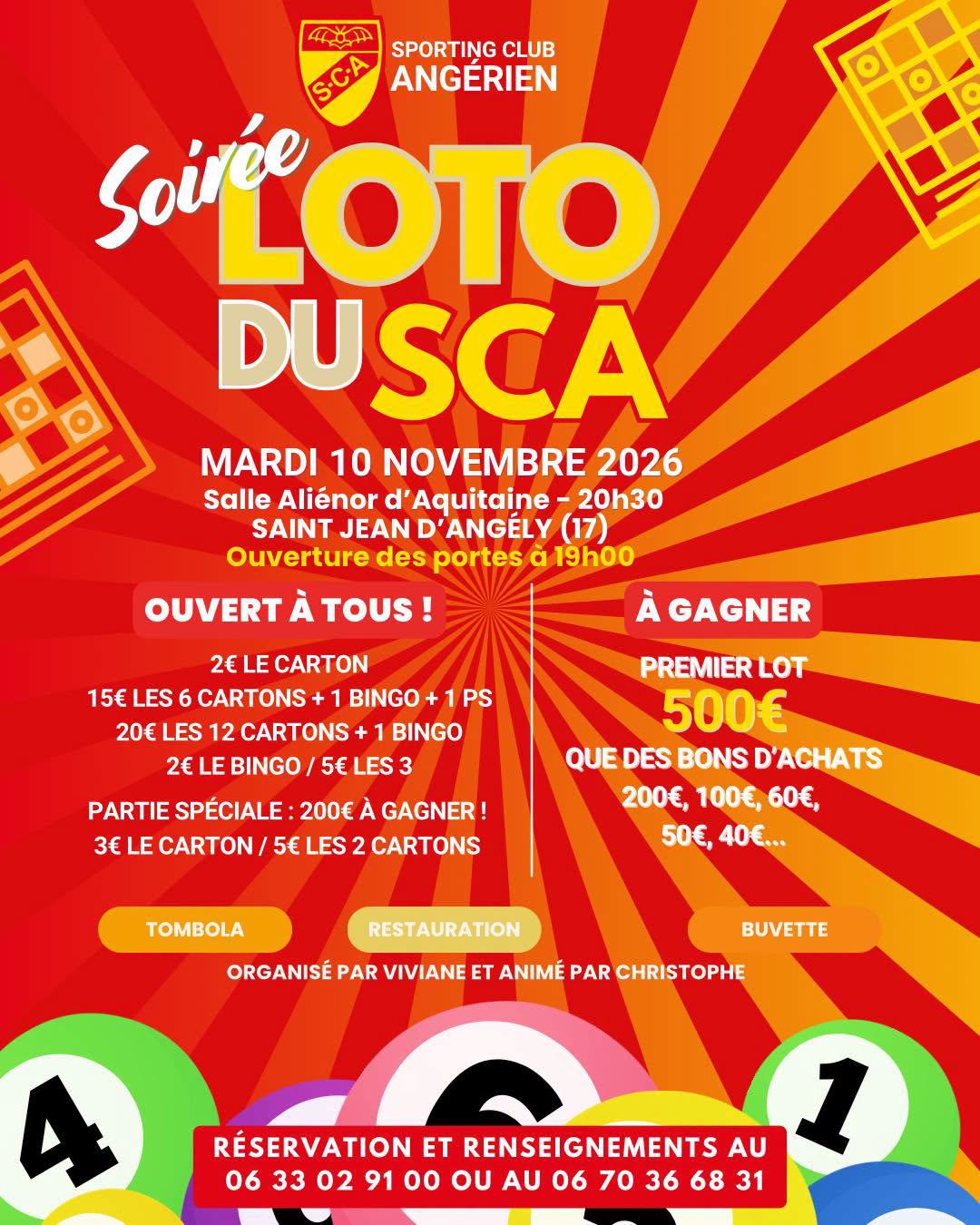 Affiche du loto Soirée LOTO DU SCA