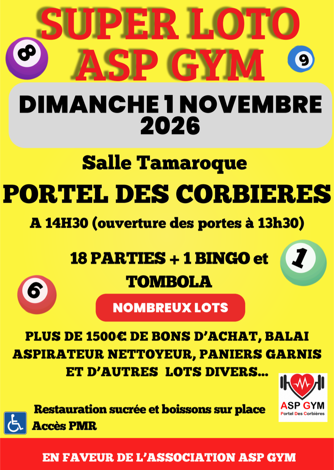 Affiche du loto Super loto ASP GYM