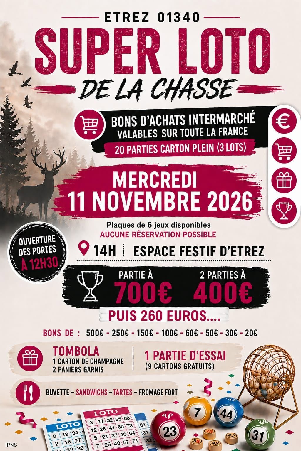 Affiche du loto Loto IPNS à ETREZ
