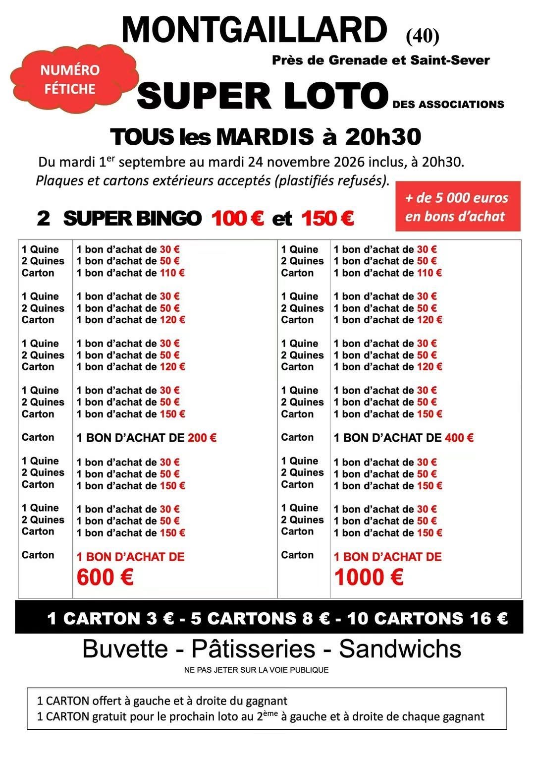 Affiche du loto SUPER LOTO DES ASSOCIATIONS