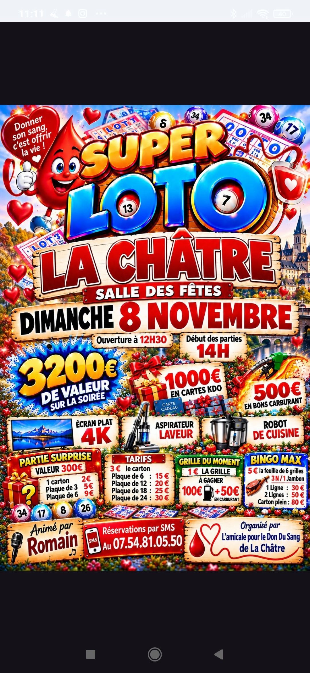 Affiche du loto SUPER LOTO LA CHÂTRE