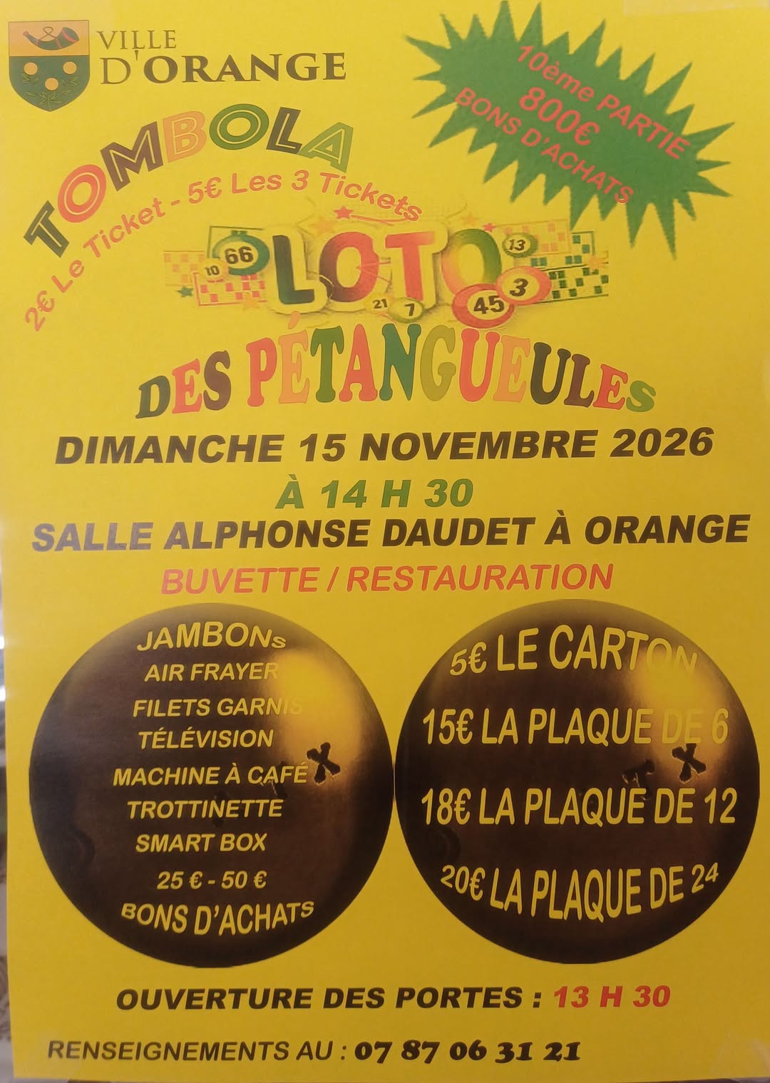 Affiche du loto TOMBOLA LOTO DES PÉTANGUEULES
