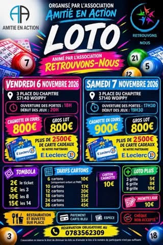Affiche du loto Loto AMITIÉ EN ACTION à Woippy