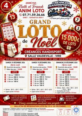 Affiche du loto 3 MEGA LOTOS ANIMES PAR NATHALIE CAILLOT