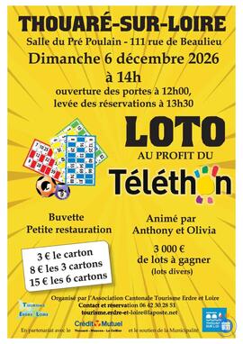 Affiche du loto 3eme loto solidaire au profit du telethon