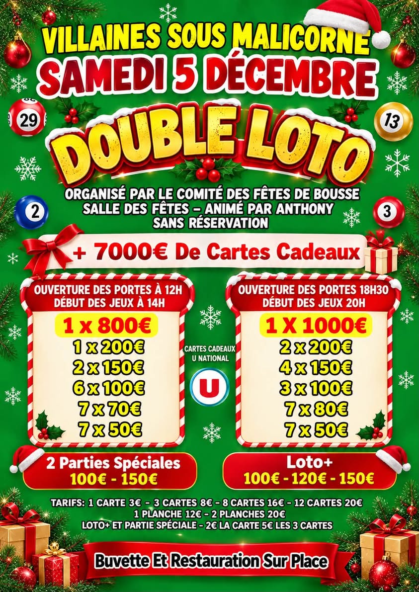 Affiche du loto Loto COMITÉ DES FÊTES DE BOUSSE à BOUSSE