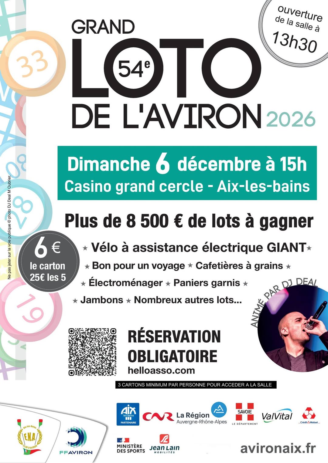 Affiche du loto GRAND LOTO 54e DE L'AVIRON 2026