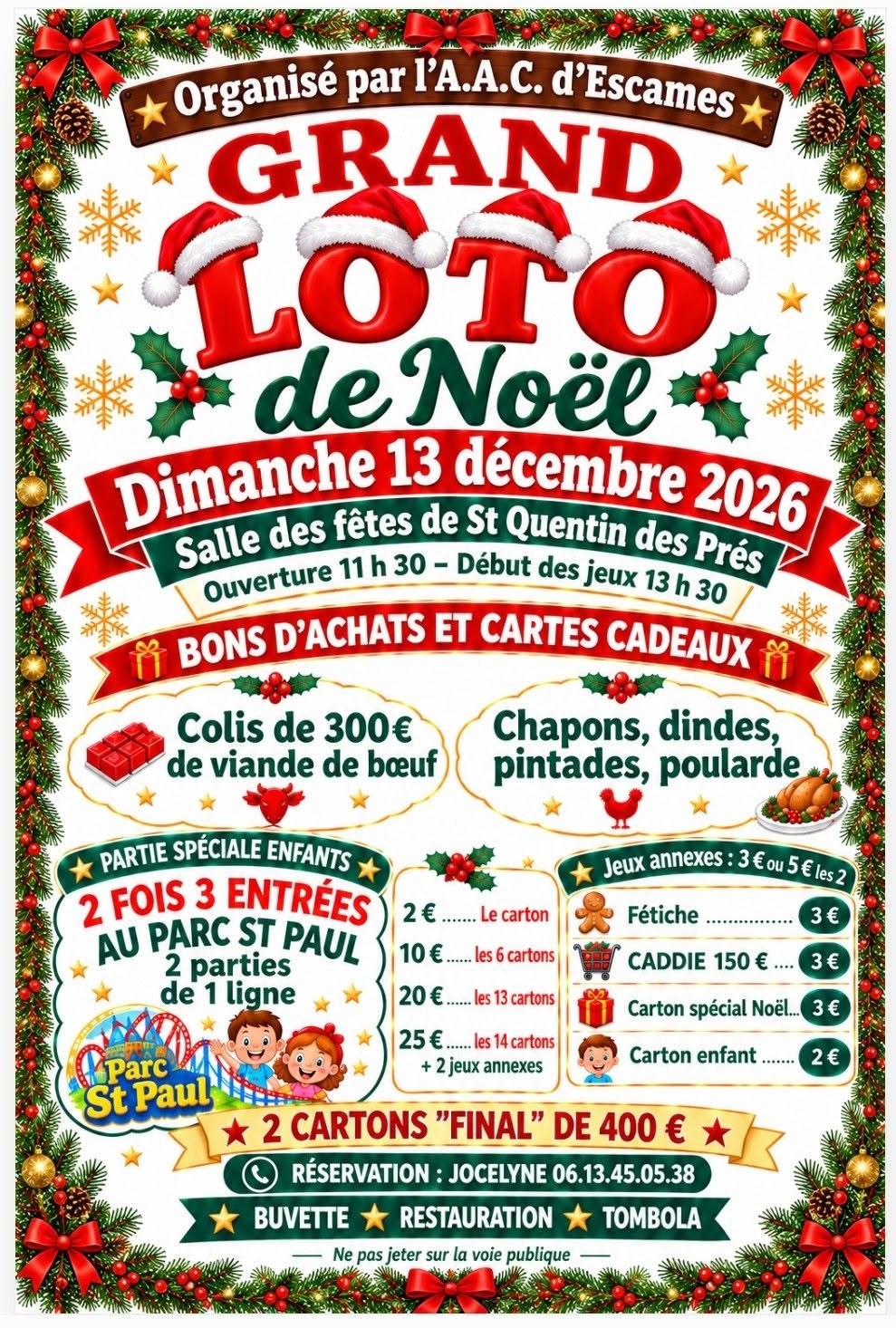 Affiche du loto GRAND LOTO de Noël