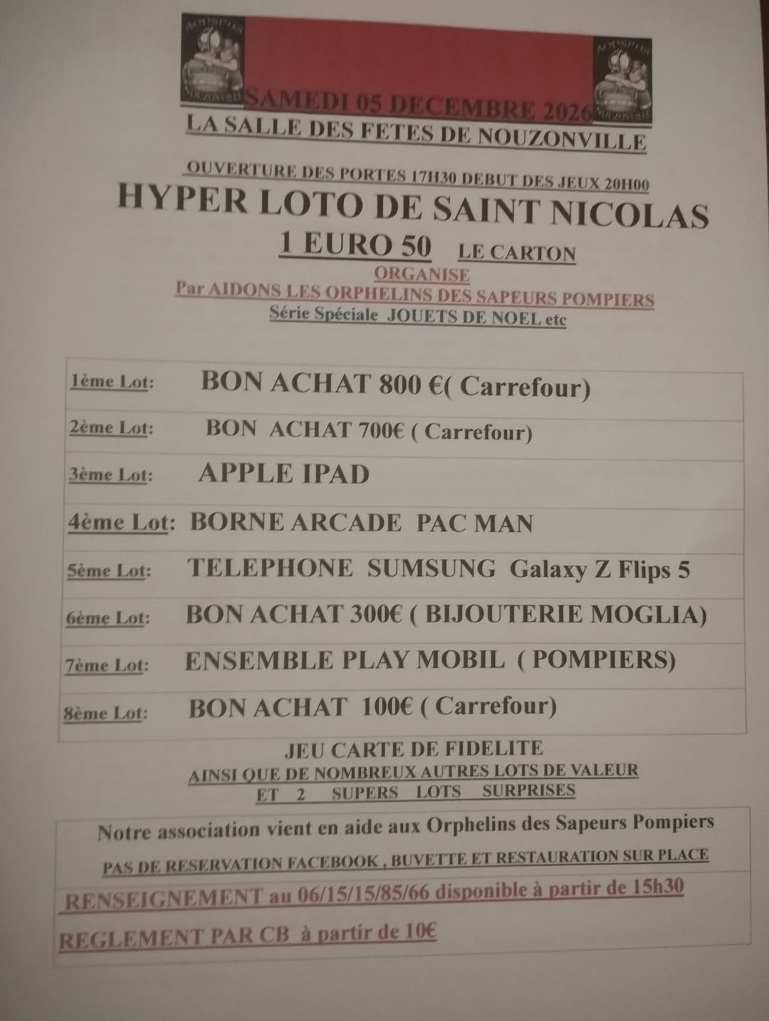Affiche du loto HYPER LOTO DE SAINT NICOLAS