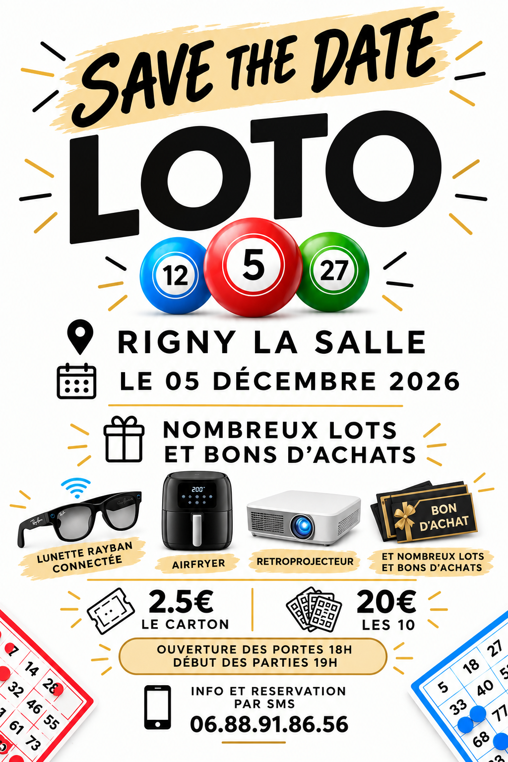 Affiche du loto Loto — Aswociation happy soliraid — Rigny la salle 55140