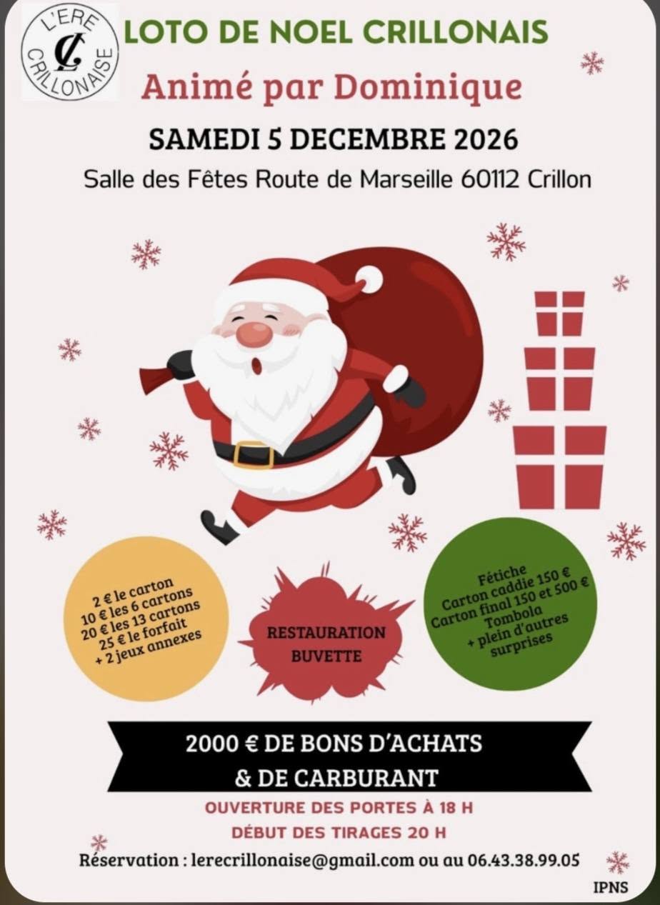 Affiche du loto LOTO DE NOEL CRILLONAIS