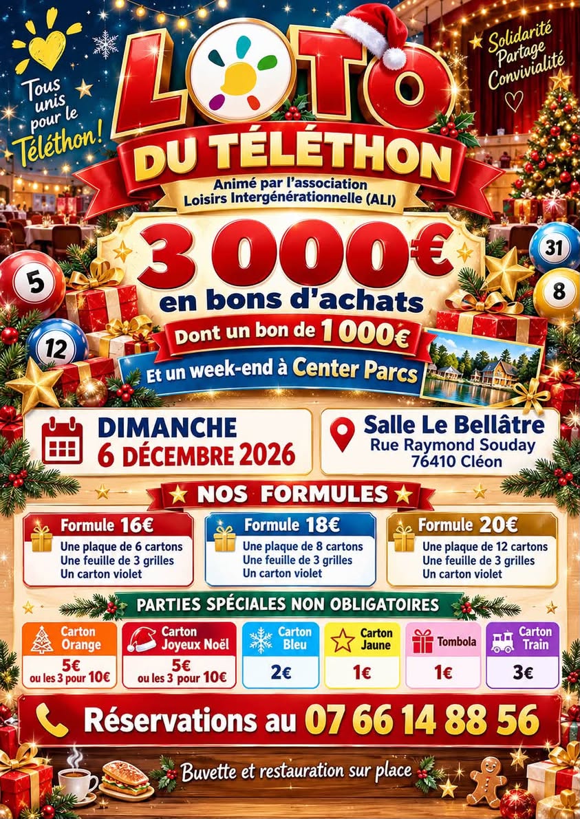Affiche du loto Loto association Loisirs Intergénérationnelle (ALI) à Cléon