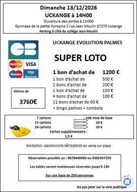 Affiche du loto Loto Uckange Evolution palmes