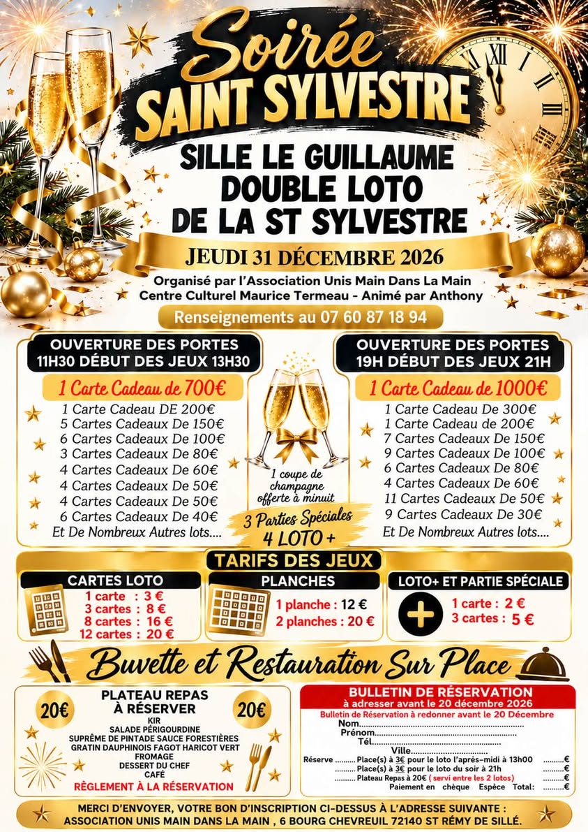Affiche du loto Loto Association Unis Main Dans La Main à Saint-Rémy-de-Sillé