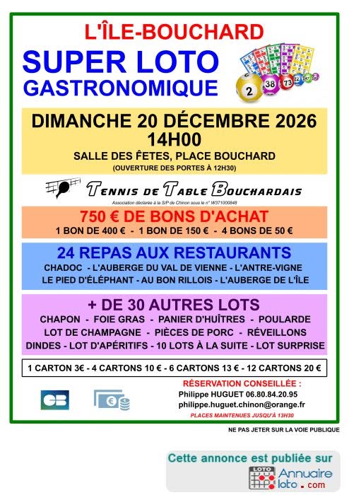 Affiche du loto SUPER LOTO GASTRONOMIQUE