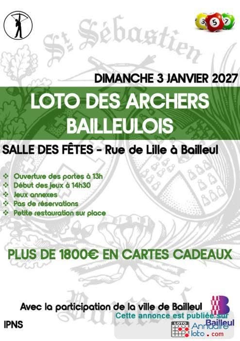 Affiche du loto LOTO DES ARCHERS BAILLEULOIS