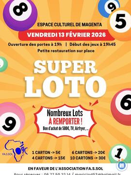 Affiche du loto Loto du Vendredi 13 Fevrier 2026 Organise par Fa.s.sol