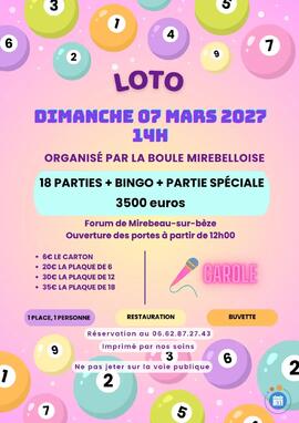 Affiche du loto Loto animé par Caole