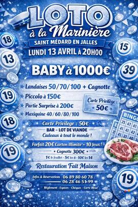 Image du loto Loto à la Marinière, forfait 20e cartons illimité + cagnottes
