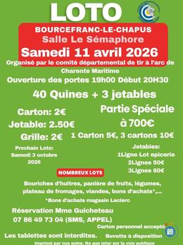 Image du loto Loto comité départemental de tir à l'arc Charente-Maritime