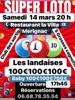Image du loto TRÈS GROS LOTO début. 20h 4 grosses cagnottes