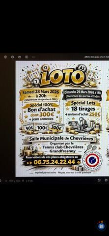 Image du loto Loto du tennis de Chevrières -Grandfresnoy (Sur Réservation)