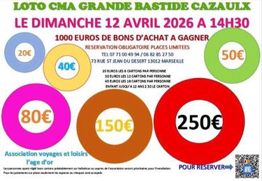 Affiche du loto Grand loto Mensuel CMA grande Bastide Cazaulx 13012