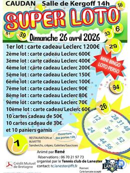 Image du loto Grand loto du Tennis club Lanester, animé par René