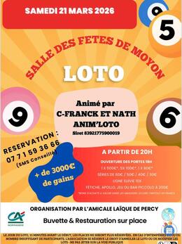 Image du loto Super loto organise par amicale laique de percy