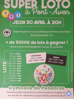 Image du loto Loto du club de pétanque PONT-AVEN animé par Marie Jo