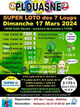 Image du loto Super loto APE Médréac anim Gégé loto