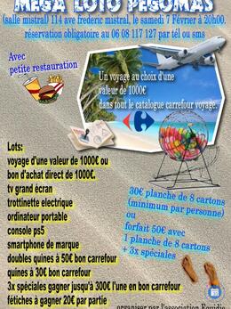 Image du loto Méga loto avec superbe lots à Pégomas