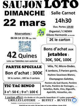 Image du loto LOTO des Elèves de L'Harmonie de SAUJON