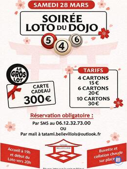 Image du loto Soirée loto du Tatami Bellevillois