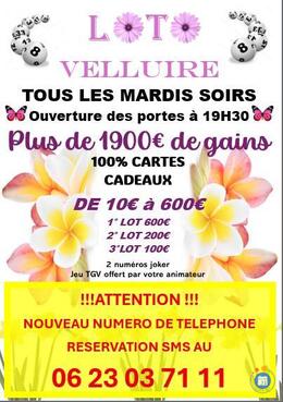 Affiche du loto Soirée loto ... nouveau numero de telephone pour reservation