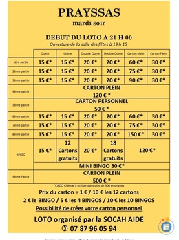 Affiche du loto Loto de la socah aide