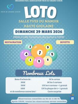 Image du loto Loto organisé par l’association tech Au Grand Cœur