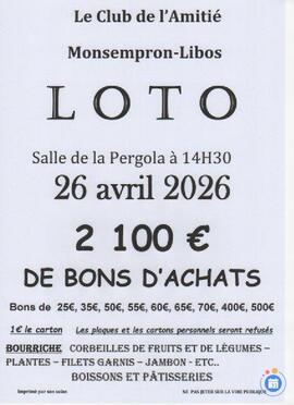 Image du loto Loto du club de l'amitie