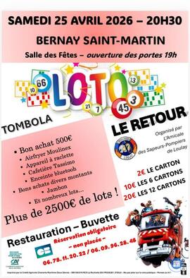 Image du loto super loto 'le retour' des Sapeurs Pompiers de LOULAY