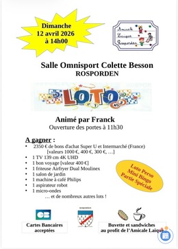 Image du loto Loto amicale laïque de Rosporden