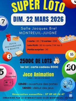 Image du loto Super loto du club gym montreuil juigne cgmj