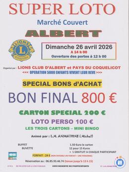 Image du loto Loto lions club d'Albert et pays du coquelicot